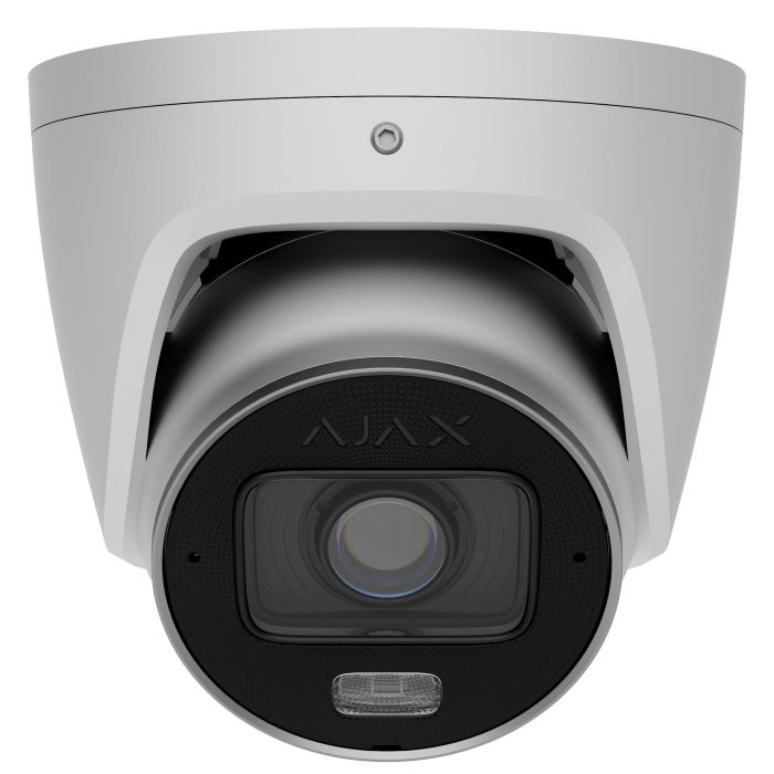 IP-камера дротова Ajax TurretCam HLVF 5 MP White, 2.8–12 мм, PoE, True WDR, IP67, ІЧ 60 м, LED 40 м, аудіо, кут огляду 31° до 111°, вулична, біла, 126281.197.WH1