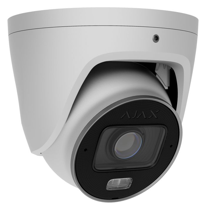 IP-камера дротова Ajax TurretCam HLVF 5 MP White, 2.8–12 мм, PoE, True WDR, IP67, ІЧ 60 м, LED 40 м, аудіо, кут огляду 31° до 111°, вулична, біла, 126281.197.WH1