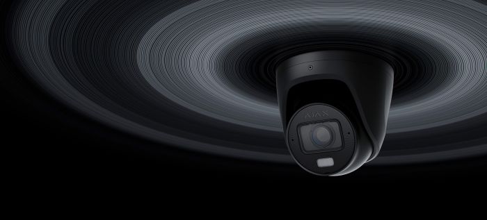 IP-камера дротова Ajax TurretCam HLVF 5 MP Black, 2.8–12 мм, PoE, True WDR, IP67, ІЧ 60 м, LED 40 м, аудіо, кут огляду 31° до 111°, вулична, чорна, 126280.197.BL1