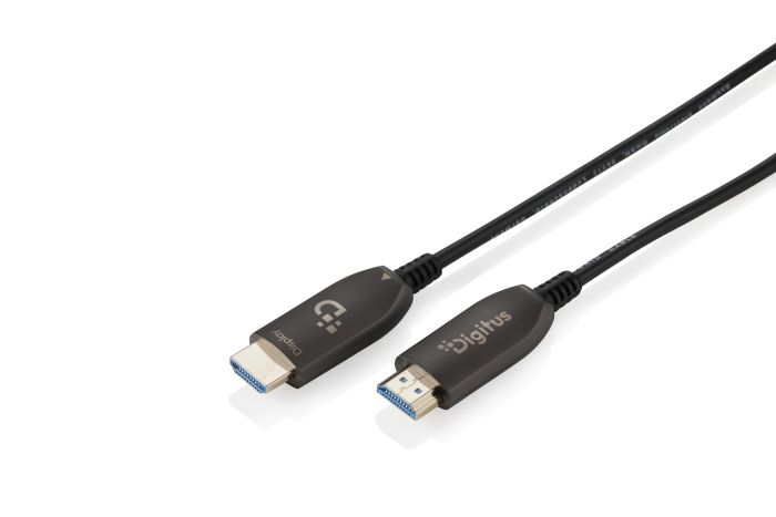 DIGITUS HDMI AOC Connection Cable, Type A M/M, 50m, Ultra HD, 8K@60 Hz, gold, bl