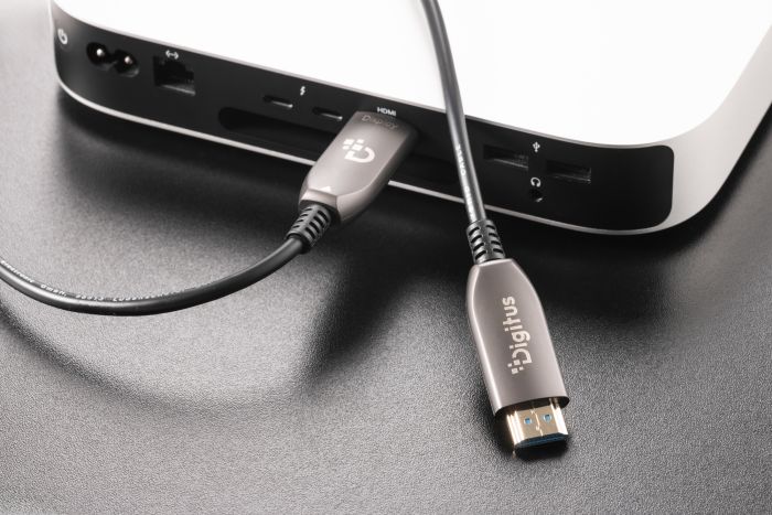 DIGITUS HDMI AOC Connection Cable, Type A M/M, 40m, Ultra HD, 8K@60 Hz, gold, bl