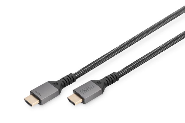 DIGITUS HDMI Ultra Premium High Speed Connection Cable, A M/M, 2.0m, Alu Housing, UHD, 8K@60Hz, gold, bl