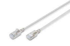 Патч-корд DIGITUS CAT 6a F-FTP Sliim, 0,3 м, AWG 32/7, Cu, LSZH, сірий
