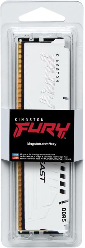 Пам'ять ПК Kingston DDR5  16GB 6000 FURY Beast EXPO Білий