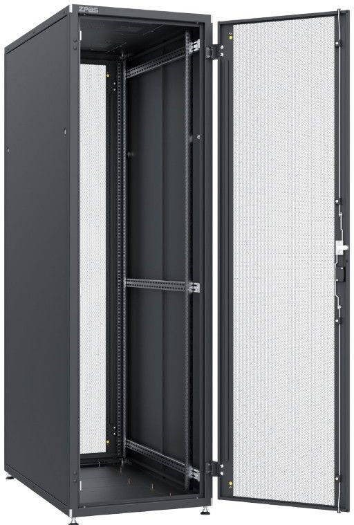 Шафа ZPAS 19", 42U, SZB IT, одностулкові передні та задні перфоровані двері, 600x1000 мм, максимально 1500кг, чорна