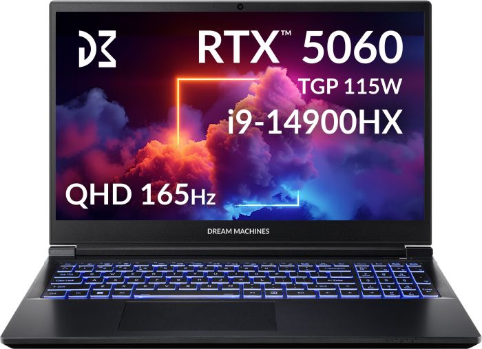 Ноутбук Dream Machines RG5060-15 15.6QHD IPS, Intel i9-14900HX, 32GB, F1TB, NVD5060-8, DOS, черный