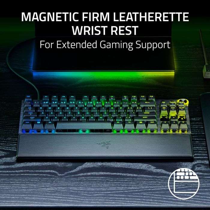 Razer Keyboard mechanical Huntsman V3 Pro TKL 8KHz, 84key, Analog Optical Switch Gen-2, USB-A, EN, RGB, black