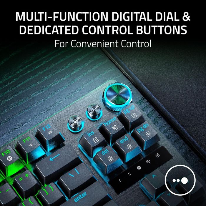 Razer Keyboard mechanical Huntsman V3 Pro TKL 8KHz, 84key, Analog Optical Switch Gen-2, USB-A, EN, RGB, black