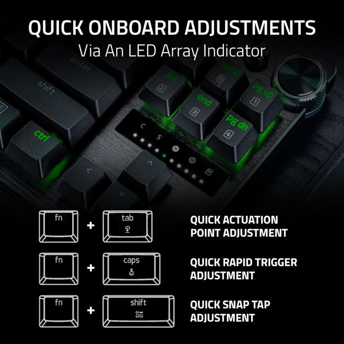 Razer Keyboard mechanical Huntsman V3 Pro TKL 8KHz, 84key, Analog Optical Switch Gen-2, USB-A, EN, RGB, black