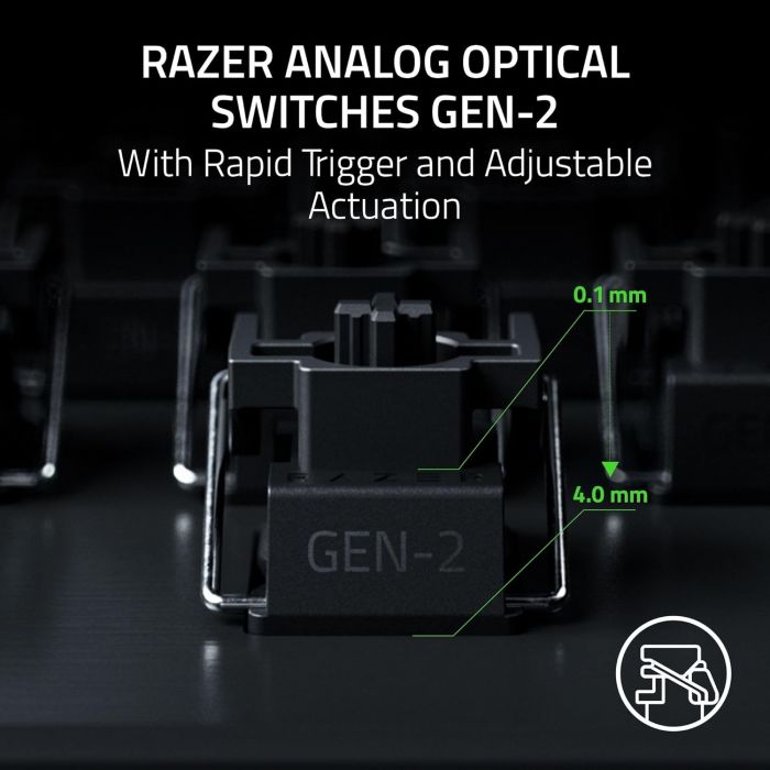 Razer Keyboard mechanical Huntsman V3 Pro TKL 8KHz, 84key, Analog Optical Switch Gen-2, USB-A, EN, RGB, black