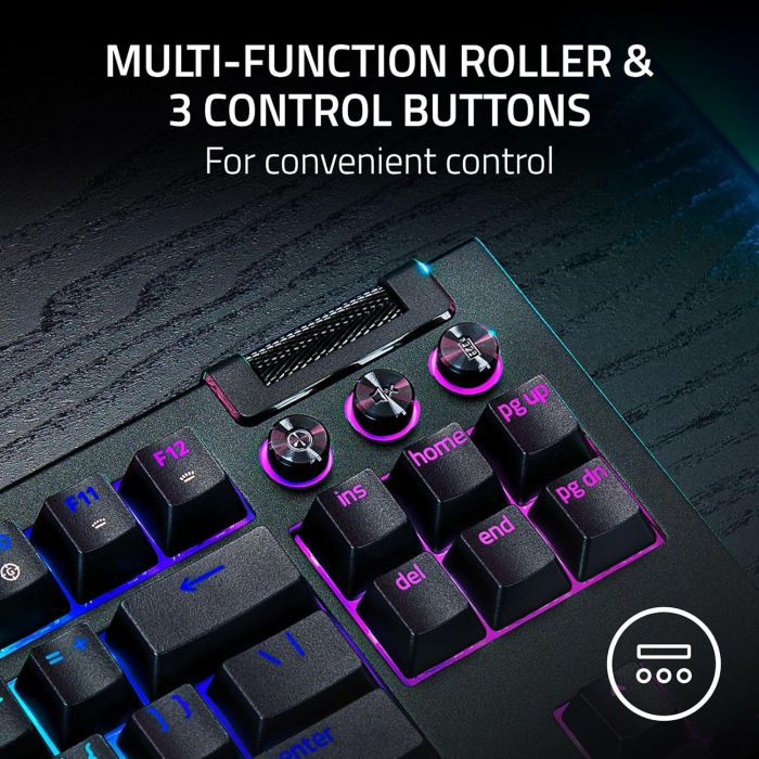 Razer Keyboard mechanical BlackWidow V4 TKL HyperSpeed, 87key, Orange Switch Gen-3, USB-A/WL/BT, EN, RGB, black