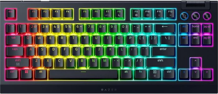 Razer Keyboard mechanical BlackWidow V4 TKL HyperSpeed, 87key, Orange Switch Gen-3, USB-A/WL/BT, EN, RGB, black