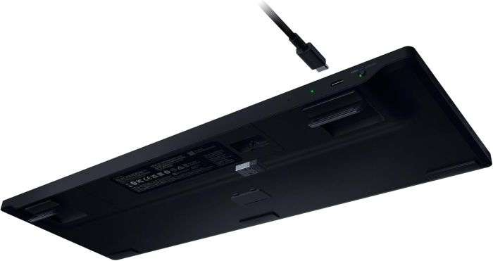 Razer Keyboard mechanical BlackWidow V4 Low-profile HyperSpeed, 104key, Yellow Switch, USB-A/WL/BT, EN, RGB, black
