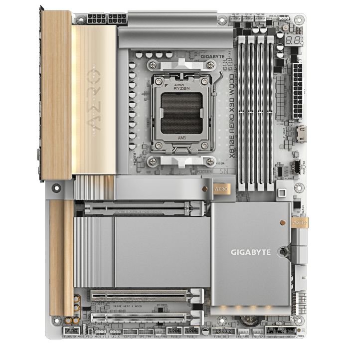 GIGABYTE Motherboard X870E AERO X WOOD sAM5 X870 M.2 4xDDR5 Wi-Fi BT HDMI ATX