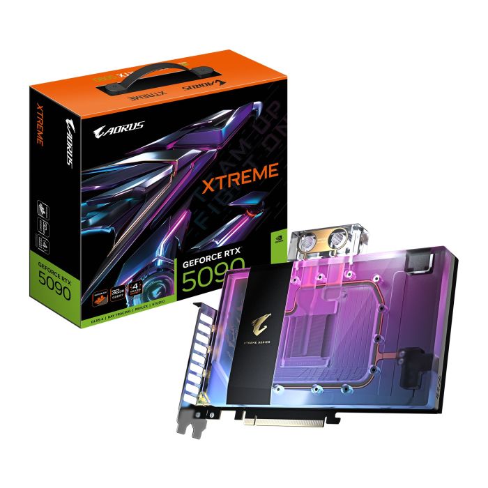 GIGABYTE Video Graphic Adapter GeForce RTX 5090 32GB GDDR7 AORUS EXTREME Waterforce WB під систему водного охолодження