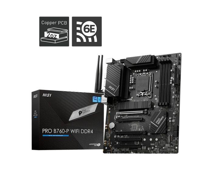 MSI Motherboard MSI PRO B760-P WIFI DDR4 s1700 B760 4xDDR4 M.2 HDMI DP ATX