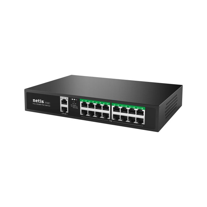 Комутатор   18xGE (16xPoE, 2xUplink), 240Вт, Некерований Netis P116GC