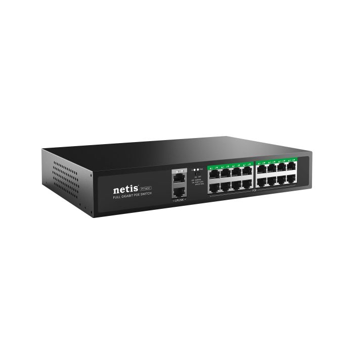 Комутатор   18xGE (16xPoE, 2xUplink), 240Вт, Некерований Netis P116GC