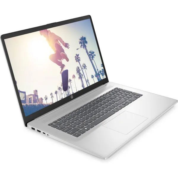 Ноутбук HP 17-cn3041ua 17.3" FHD IPS AG, N200, 8GB, F512GB, UMA, DOS, серебристый