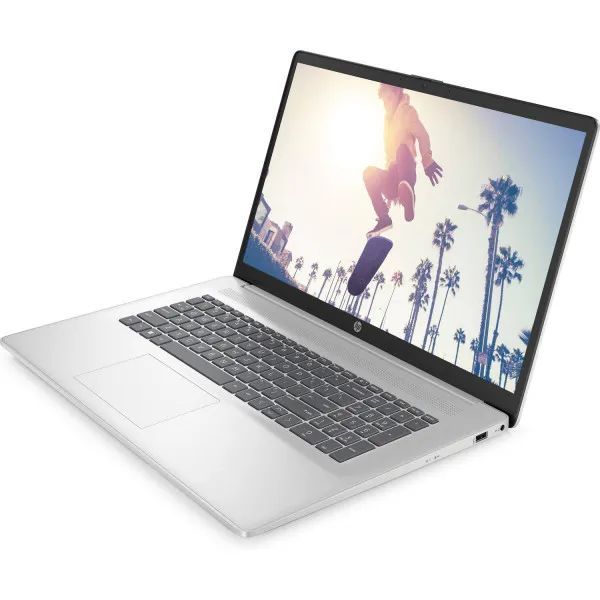 Ноутбук HP 17-cn3041ua 17.3" FHD IPS AG, N200, 8GB, F512GB, UMA, DOS, серебристый