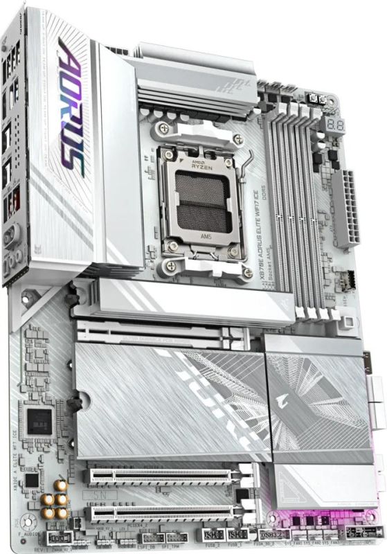 Материнська плата GIGABYTE X870E AORUS ELITE WIFI7 ICE sAM5 X870 4xDDR5 M.2 Wi-Fi BT HDMI Typc-C ATX Біла
