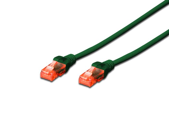 DIGITUS CAT 6 U-UTP patch cord, Cu, LSZH AWG 26/7, length 0.25 m, color green