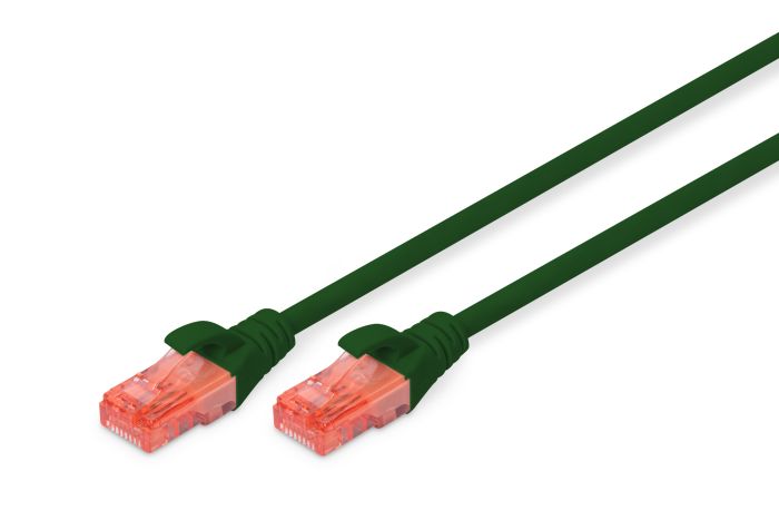 DIGITUS CAT 6 U-UTP patch cord, Cu, LSZH AWG 26/7, length 0.25 m, color green