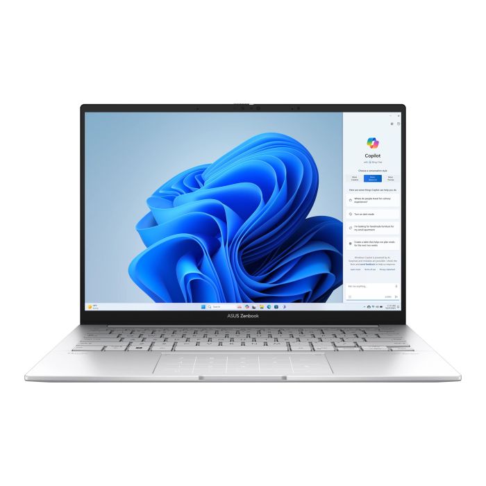 Ноутбук ASUS Zenbook A14 UX3405CA-QL291 14" WUXGA Touch OLED, Intel Ultra 9 285H, 32GB, F1TB, UMA, NoOS, Сріблястий