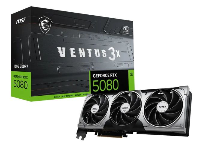 MSI Graphic card GeForce RTX 5080 16GB GDDR7 VENTUS 3X OC