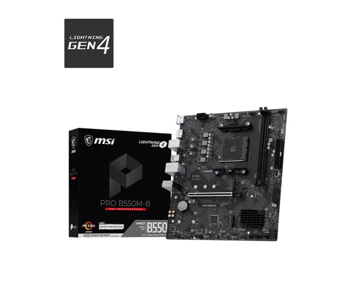 Материнcька плата MSI PRO B550M-B sAM4 B550 2xDDR4 HDMI DP mATX